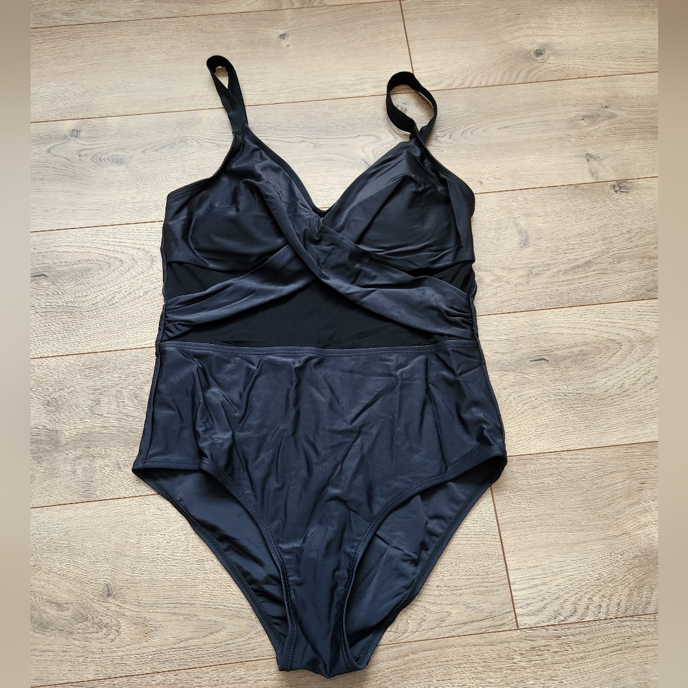 Women's Medium Black One Piece Bathing Suit - Picture 2 of 5